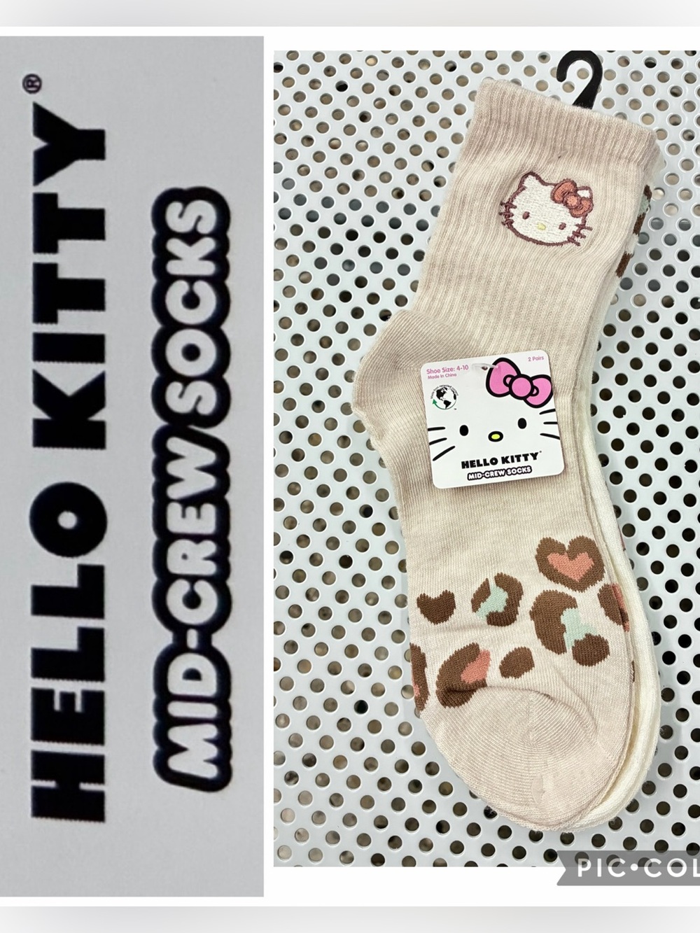 🌶️$6🌶️ NEW HELLO KITTY & Friends Mid Crew Socks 2-Pack Shoe Size 4-10 Women's